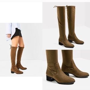 Over The Knee Boots ZARA brown